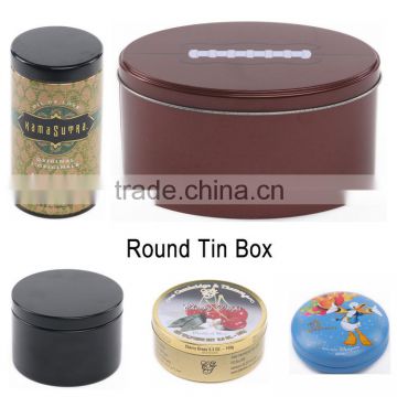 China Manufacturer Metal Empty Round Can Coffee Tea Tin Box Custom