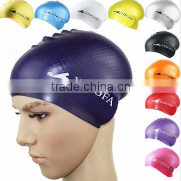2014 New Multi colours silicone swimming caps for adults