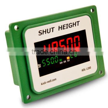 Wireless setting shock-proof shut height indicator for cross shaft press