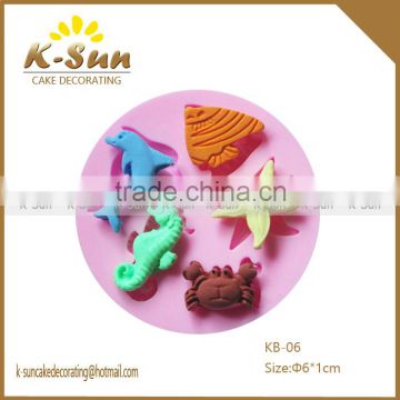K-sun MINI star Fish dolphin crab fondant silicone mold cake decorating tool