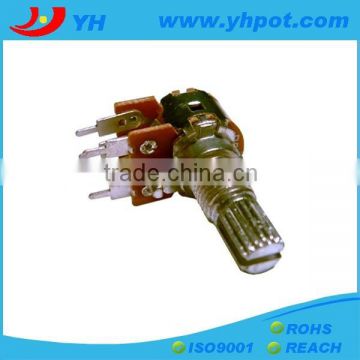 jiangsu 13mm dual gang rotary precision sealed potentiometer with wash and nut