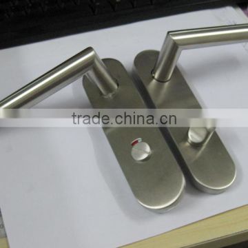 Stainless steel door handle with plate / door lever handle on plate / short plate door handle