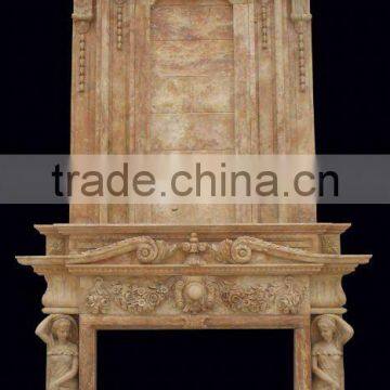 Indoor marble fireplace