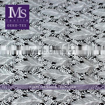 Cheap wholesale african crochet lace fabric chemical lace embroidery leaf pattern bridal lace fabric