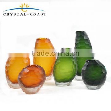 2015 new colored glass bottle 400ml liquid reed diffuser bottles wholesale with rattan sticks