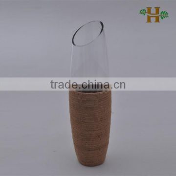 DIY Rope Decoration Large Bullet Bud Glass Vase