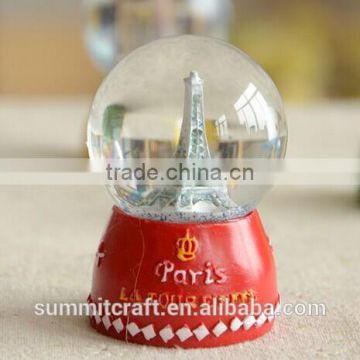 Paris souvenir red base resin Eiffel Tower snowball gifts