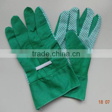 Drill garden cotton knitted PVC dotted gloves