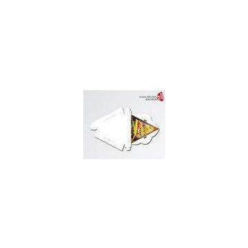 Paper Pizza Boxes , Foldable Triangle Shape Cardboard Pizza Boxes With Gloss Art Paper