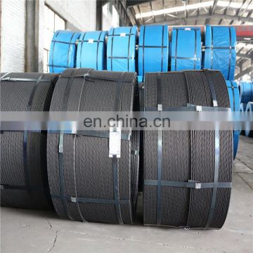 jis s3536 high tensile post tension 7 wire prestressed cable strand with diameter 9.3mm 9.6mm 12.7mm 15.2mm