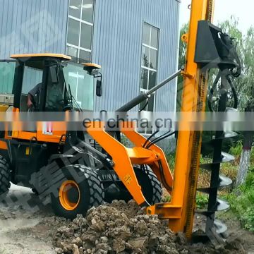 Spiral Hole Drill Machine Solar Ground Screw Machine Pile Driver Mounted Wheel Loader For Construction