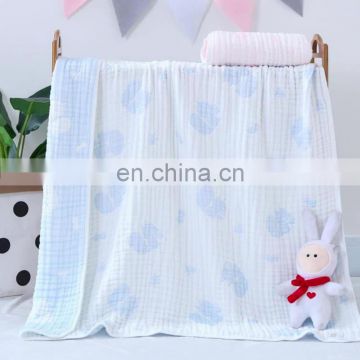 2020 top rank baby products high density 6 layers 100 cotton reactive dyeing jacquard cartoon animal baby muslin swaddle blanket