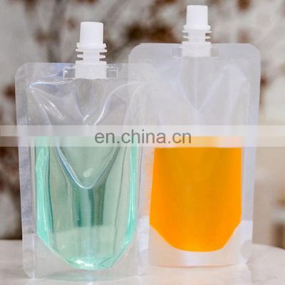 High Quality Leakproof Alcohol Cosmetics Lotion Packaging Stand Up Liquid Spout Pouch Bags with Nozzle