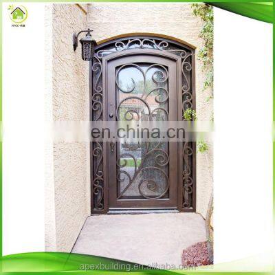 cheap price single wrought iron storm glass interior doors