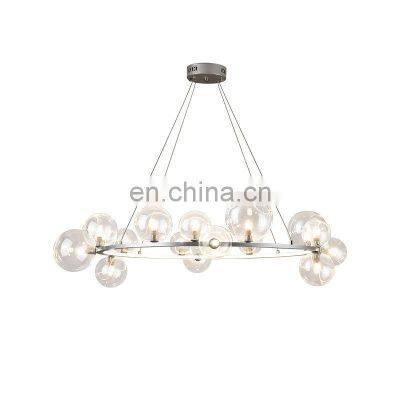 Modern Luxury Glass Chandelier Bedroom Round Ring Ceiling Light Modern Design Indoor Decoration LED Pendant Lamp