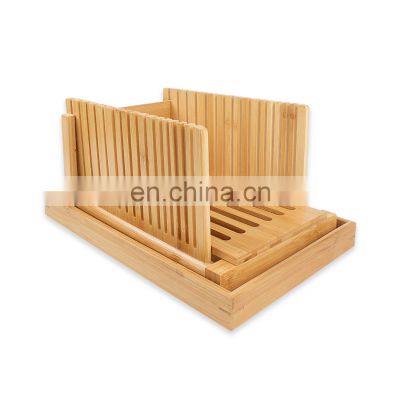 Bread Slicer Cutting Guide Organic Bamboo Bread Cutter With Knife For Homemade Bread