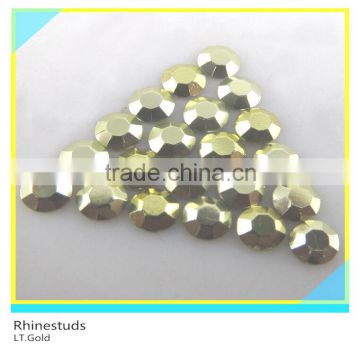 Wholesale LT. Gold Rhinestuds Hot Fix Dome Octagonal Studs Factory Direct