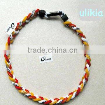 The latest design of Germanium&Titanium tri-braided necklace