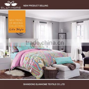 100% cotton 133*72 40s*40s luxury reactive printing bedding set