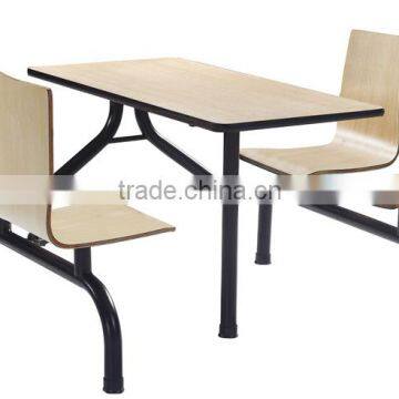 mordern canteen furniture 4seater discount fast food dining table and chair