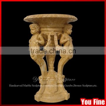 Decorative Cultured Yellow Marble Urns Vase