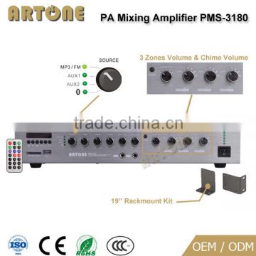 PMS-3180 180W 3 zone audio amplifier with remote control