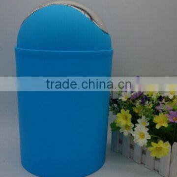 5L Plastic trash can with Stainless Steel lid