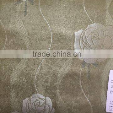 2016 new arrival 100% Polyester Large Jacquard Rose design Blackout fabric for Window