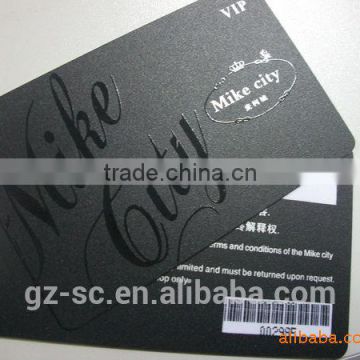 Matt black plastic card with gloss logo