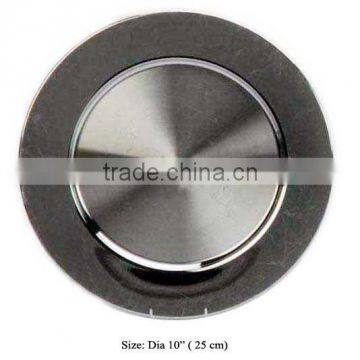 Black color cheap price metal charger plate