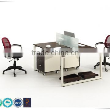 Low price concise two-seater MFC office workstation with partition