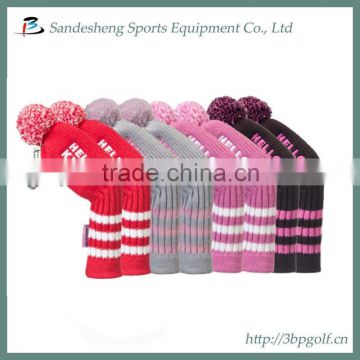 Knitted golf club headcovers