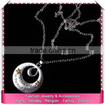 Moon and star necklace designs, hot sale personalized necklace