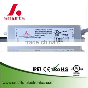 UL listed 120vac to 24v 20w led waterproof transformer