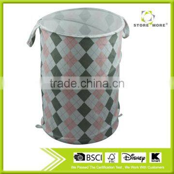 Canvas Laundry Hamper, Rhombic Pattern