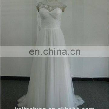 EBX-2 Sweetheart chiffon and top pleated wedding dress