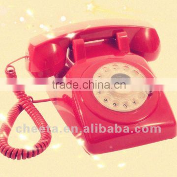 red rotary dial retro telephone of high quality
