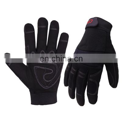 HANDLANDY In Stock Breathable Flexible Construction Mechanic Gloves Work Gloves Anti Abrasion Black Working Gloves For Men