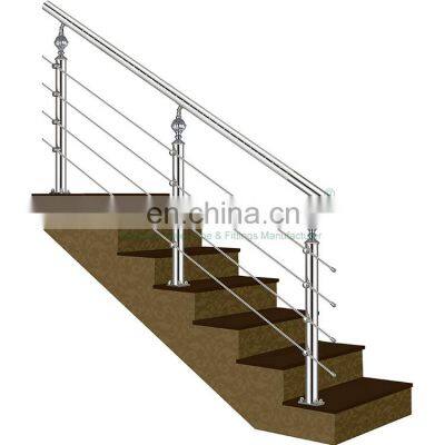 A169 Ss Cheap Round Tube Handrail 304 Stainless Steel Stair Crystal Pipe Railing Price