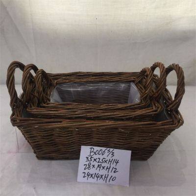 Support For Customization Willow Basket Rectangular Shape Wholesale Rattan 