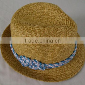 2014 New Paper Straw Hats Cheap Ladies Fedora Hat For Summer