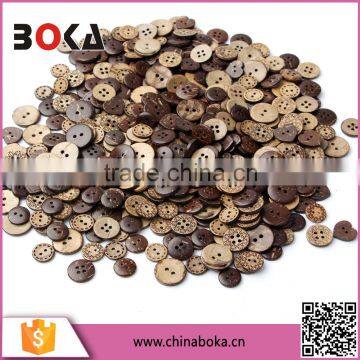 DIY Wood Buttons Sewing 4 Holes Round Brown 12mm Dia Clothing accessories
