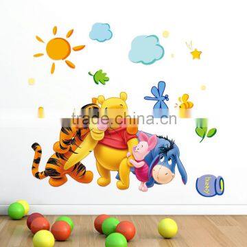Winnie the Pooh Cartoon Animal Removable Environmental PVC Wall Sticker Decals for Kids Children Rooms Decoration