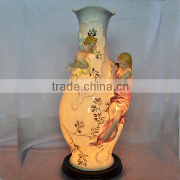 Hot Sale Hand Painted Vase Shape Porcelain Table Lamp