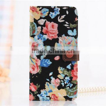 Fashionable Flower Pattern Flip Leather Case Cover for iPhone 6 F-IPHLC020