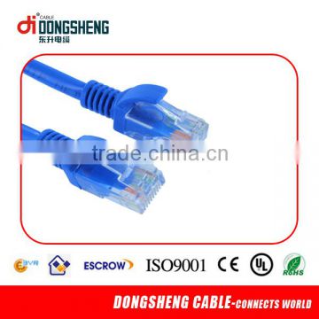 2014 blue color jacket utp cat5e strand 26awg patch cord cable