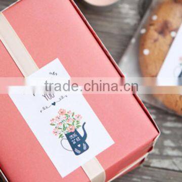 Baking packaging pink flower moon cake box west box biscuit box packing box