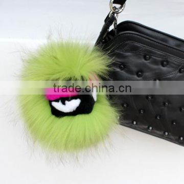 Genuine fur monster fluffy fur mink fur monster bag charm pendant Keychain Bag Charm and Car Pendant