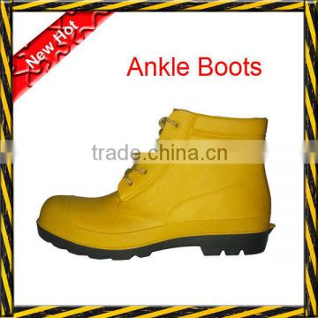 Yellow ankle PVC safety shoes with CE certification