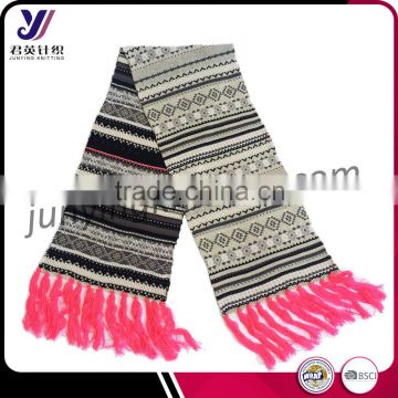 Wholesale price short knitted wave pattern infinity pashmina scarf (can be customized)